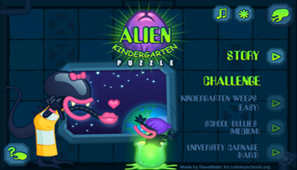 Alien Kindergarten Puzzle Game.