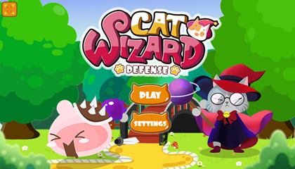 Cat Wizard Defense Game.