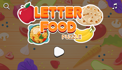 Letter Food Puzzle Game.