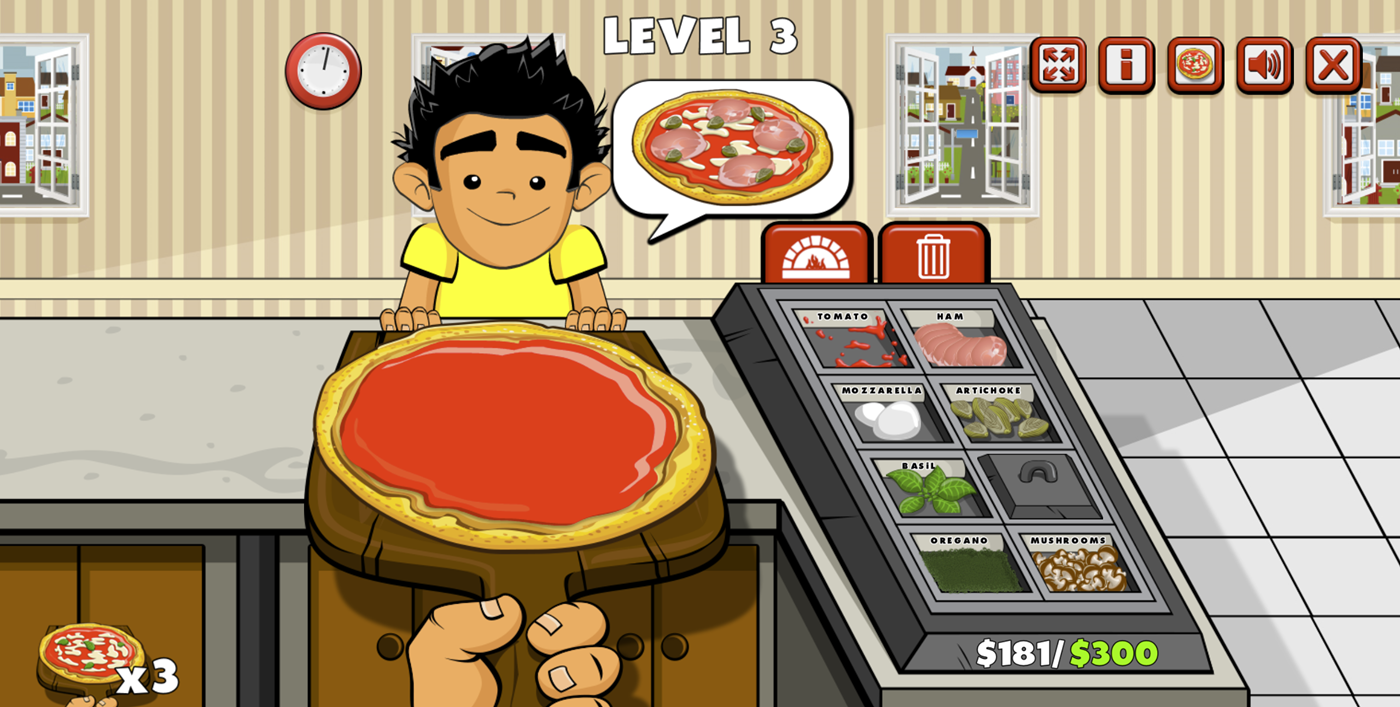 play pizza seving food games flonga