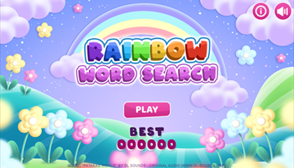 Rainbow Word Search Game.