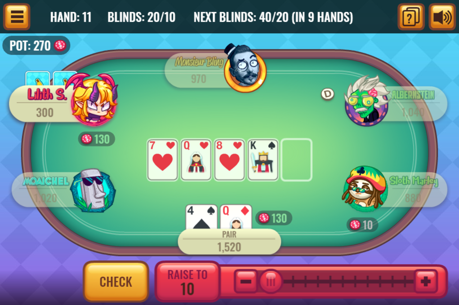 Banana Poker Game Screenshot.