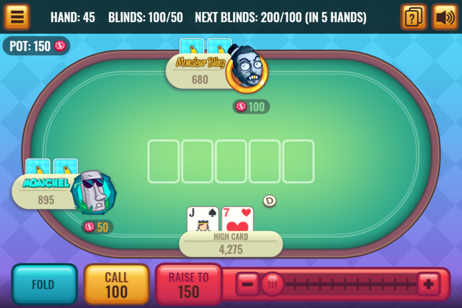 Banana Poker Gameplay Screenshot.