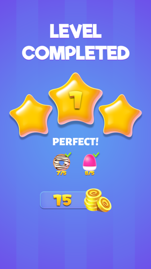 Candy Drush Game Level Completed Screen Screenshot.