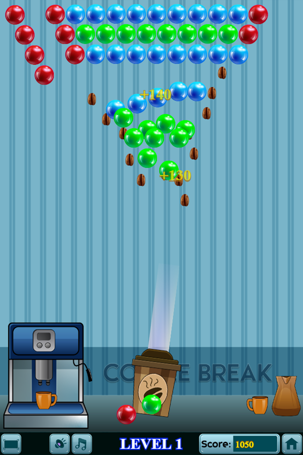 Coffee Break Game Level Play Screenshot.