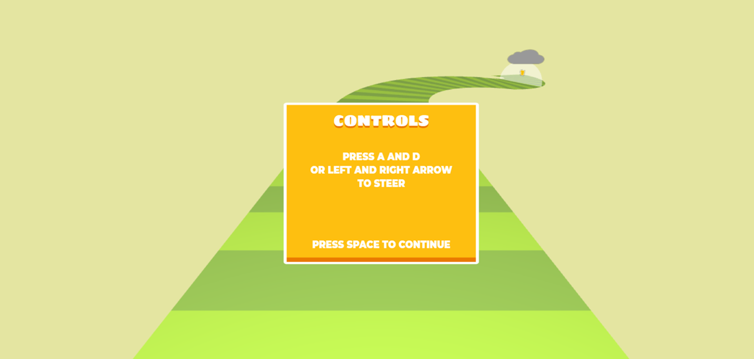 Dangerous Road Game Controls Screen Screenshot.