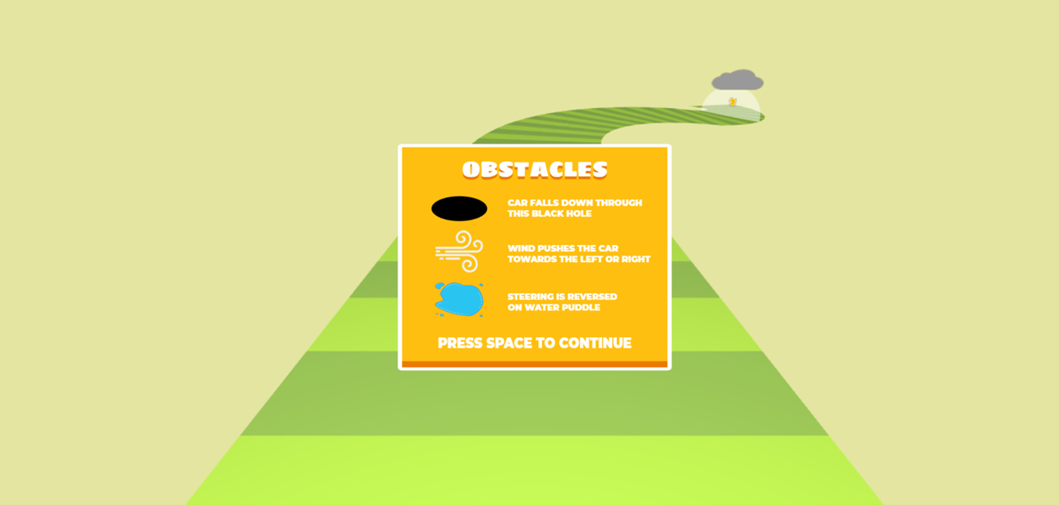 Dangerous Road Game Obstacles Screen Screenshot.