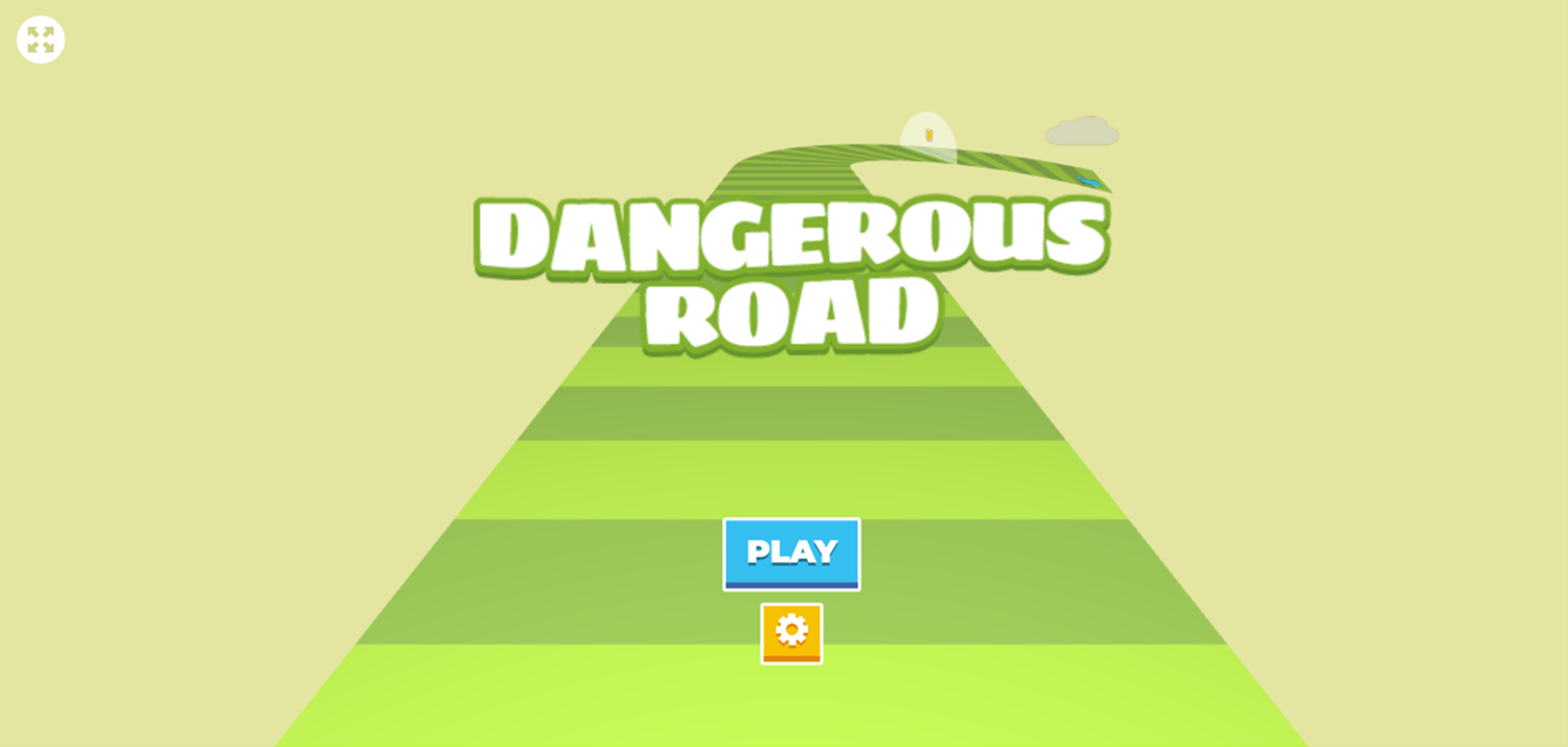 Dangerous Road Game Welcome Screen Screenshot.