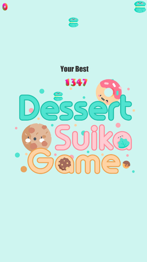 Dessert Suika Game Over Screenshot.