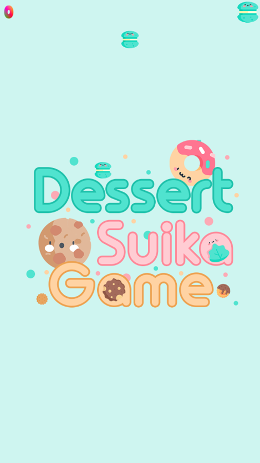 Dessert Suika Game Welcome Screen Screenshot.