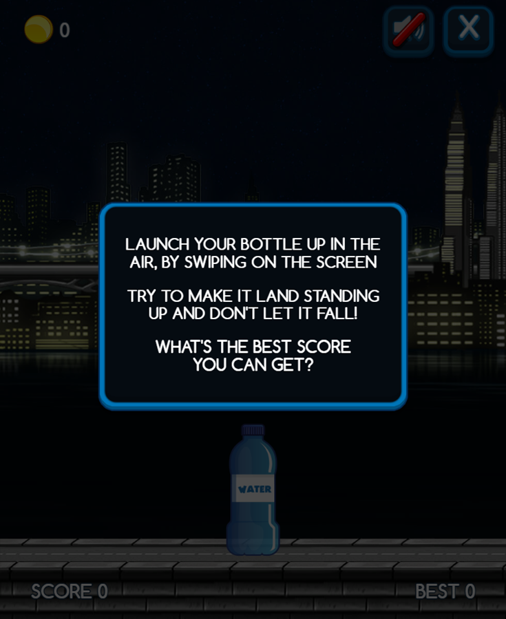 Flip The Bottle Game How to Play Screen Screenshot.