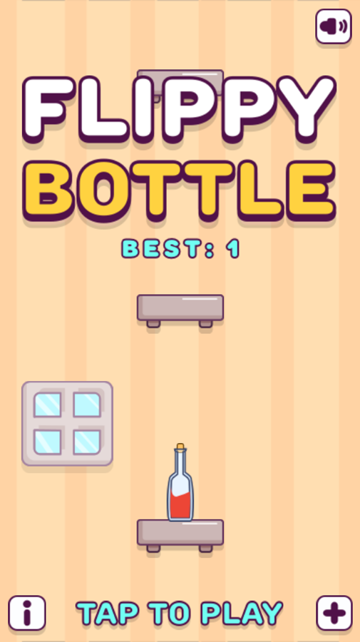 Flippy Bottle Game Welcome Screen Screenshot.