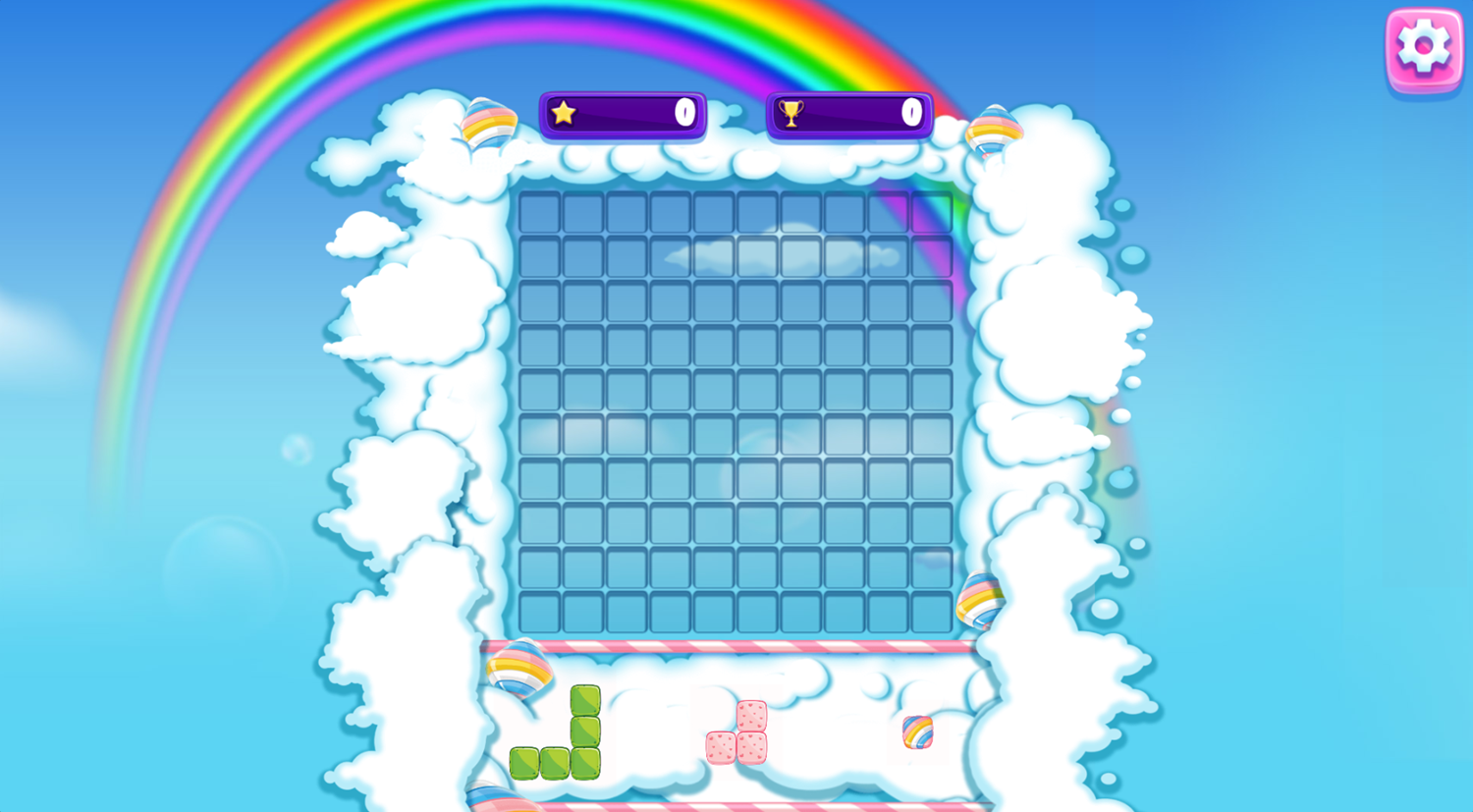 Gummy Blocks Game Start Screenshot.