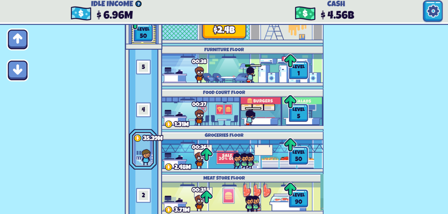 Idle Hypermart Empire Gameplay Screenshot.