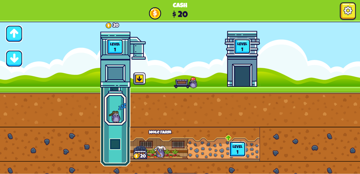 Idle Mole Empire Game Screenshot.