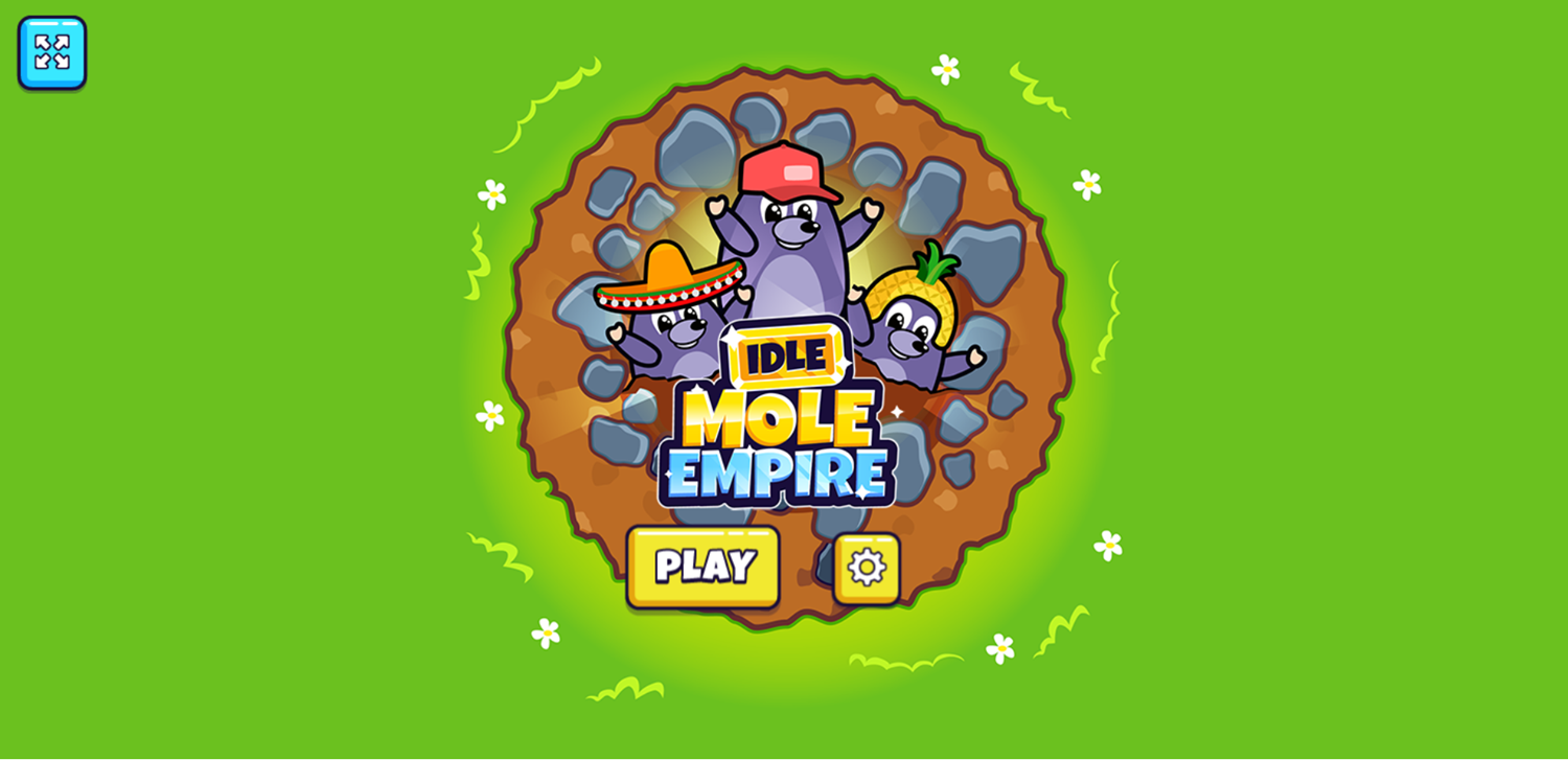 Idle Mole Empire Game Welcome Screen Screenshot.