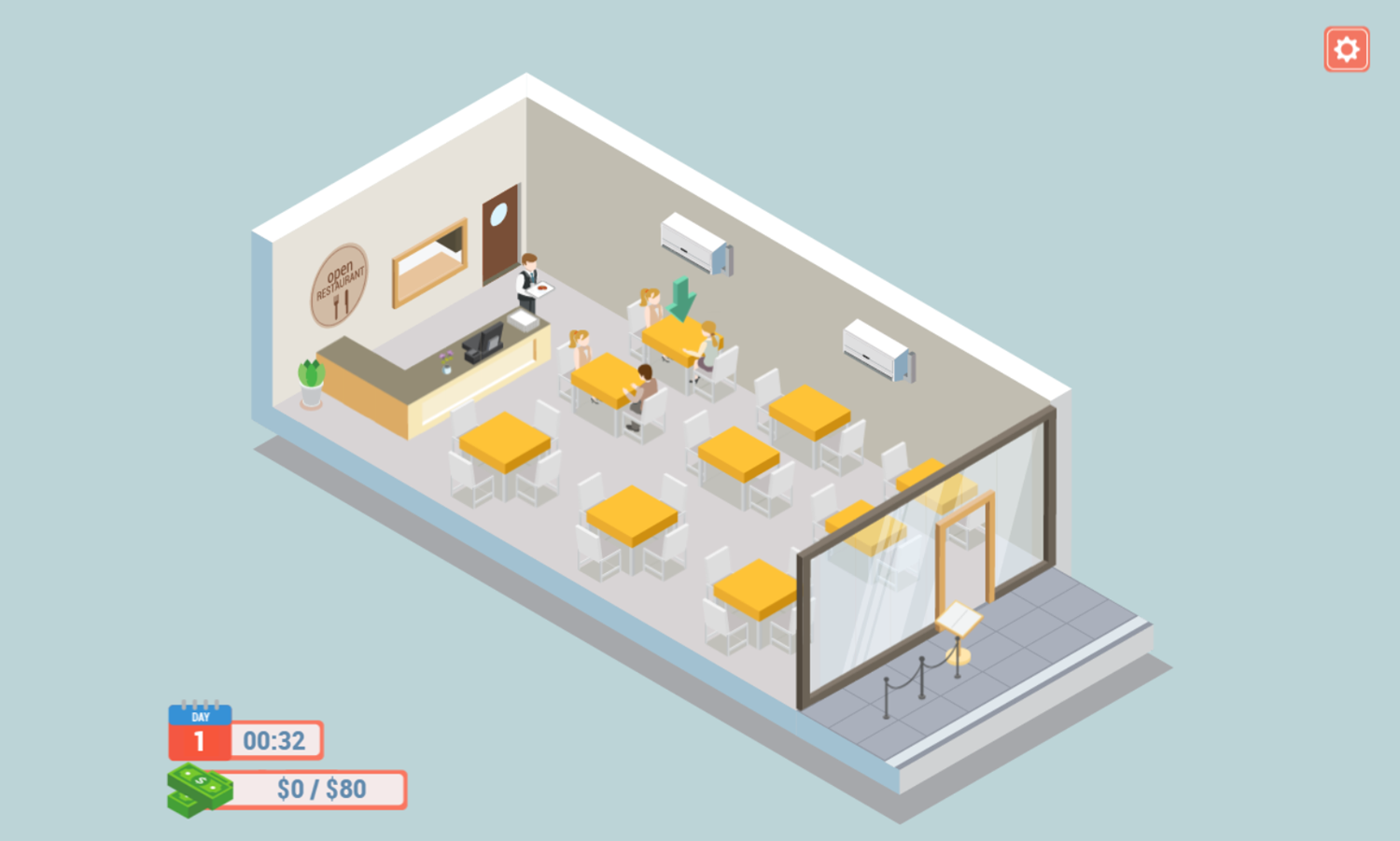 Open Restaurant Game Play Screenshot.