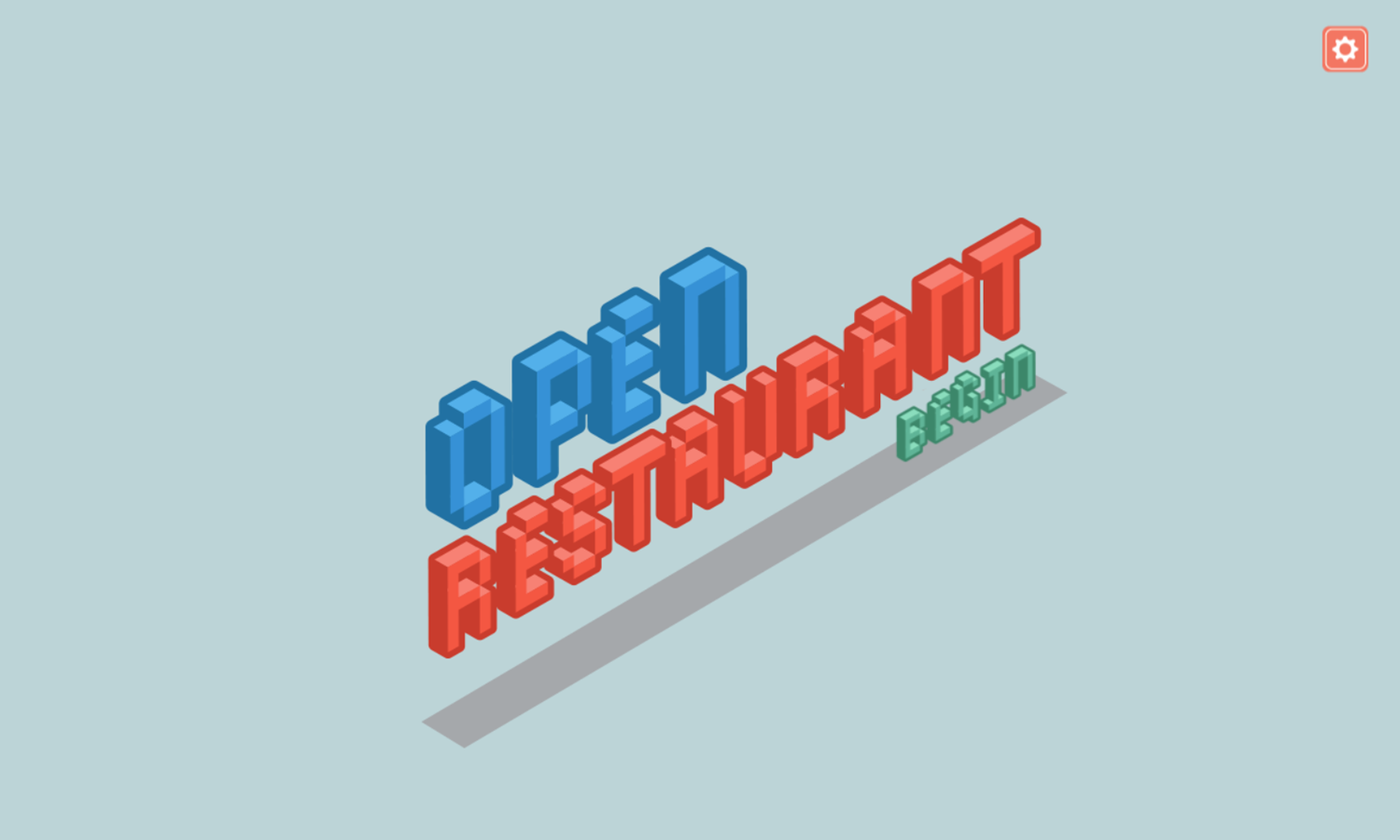 Open Restaurant Game Welcome Screen Screenshot.