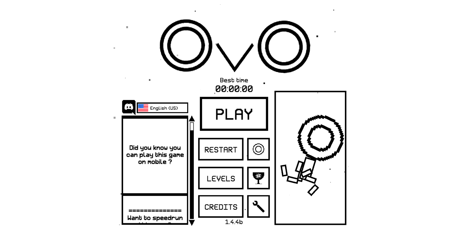 Ovo Game Welcome Screen Screenshot.