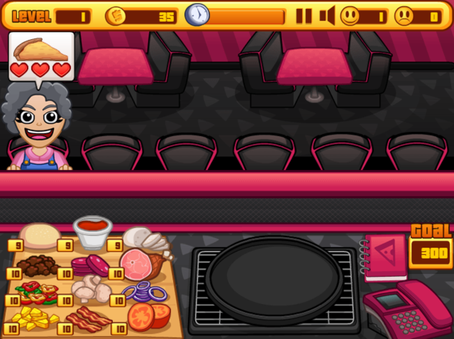 Pizza Cafe Game Screenshot.