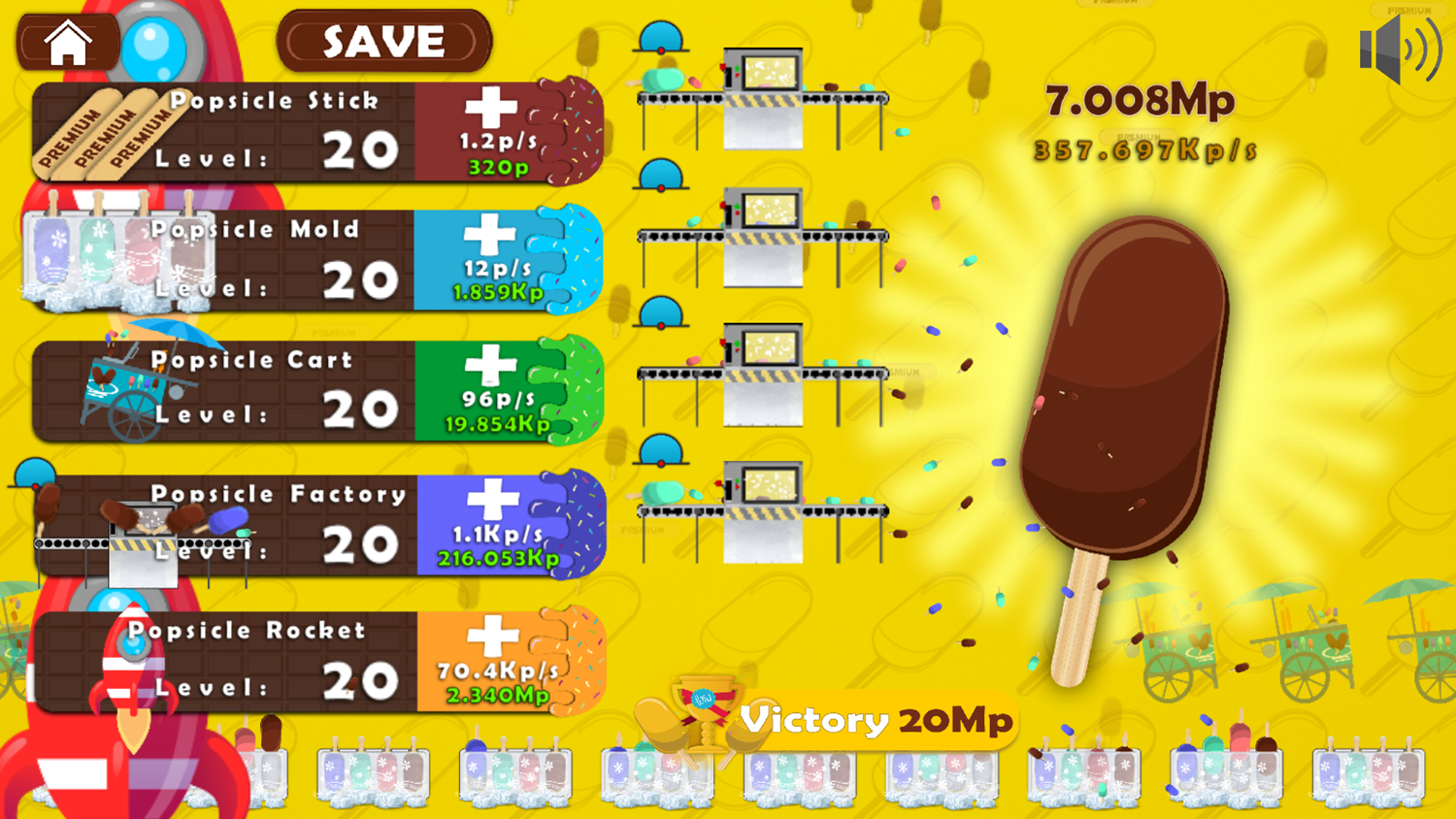 Popsicle Clicker Game All Features Unlocked Screenshot.