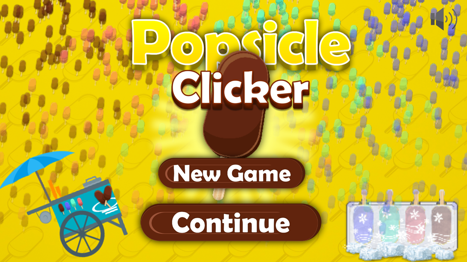 Popsicle Clicker Game Welcome Screen Screenshot.