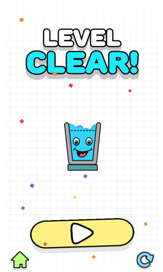 Smiling Glass Game Level Clear Screen Screenshot.