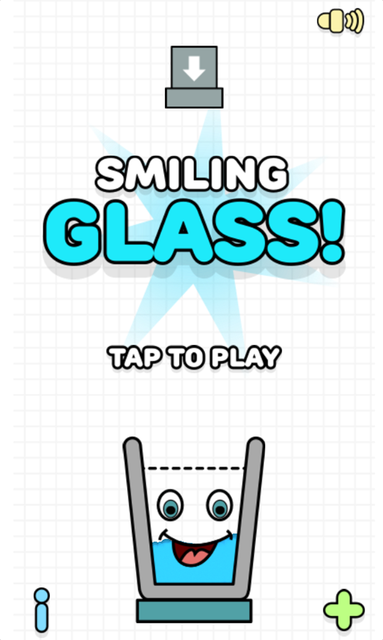 Smiling Glass Game Welcome Screen Screenshot.