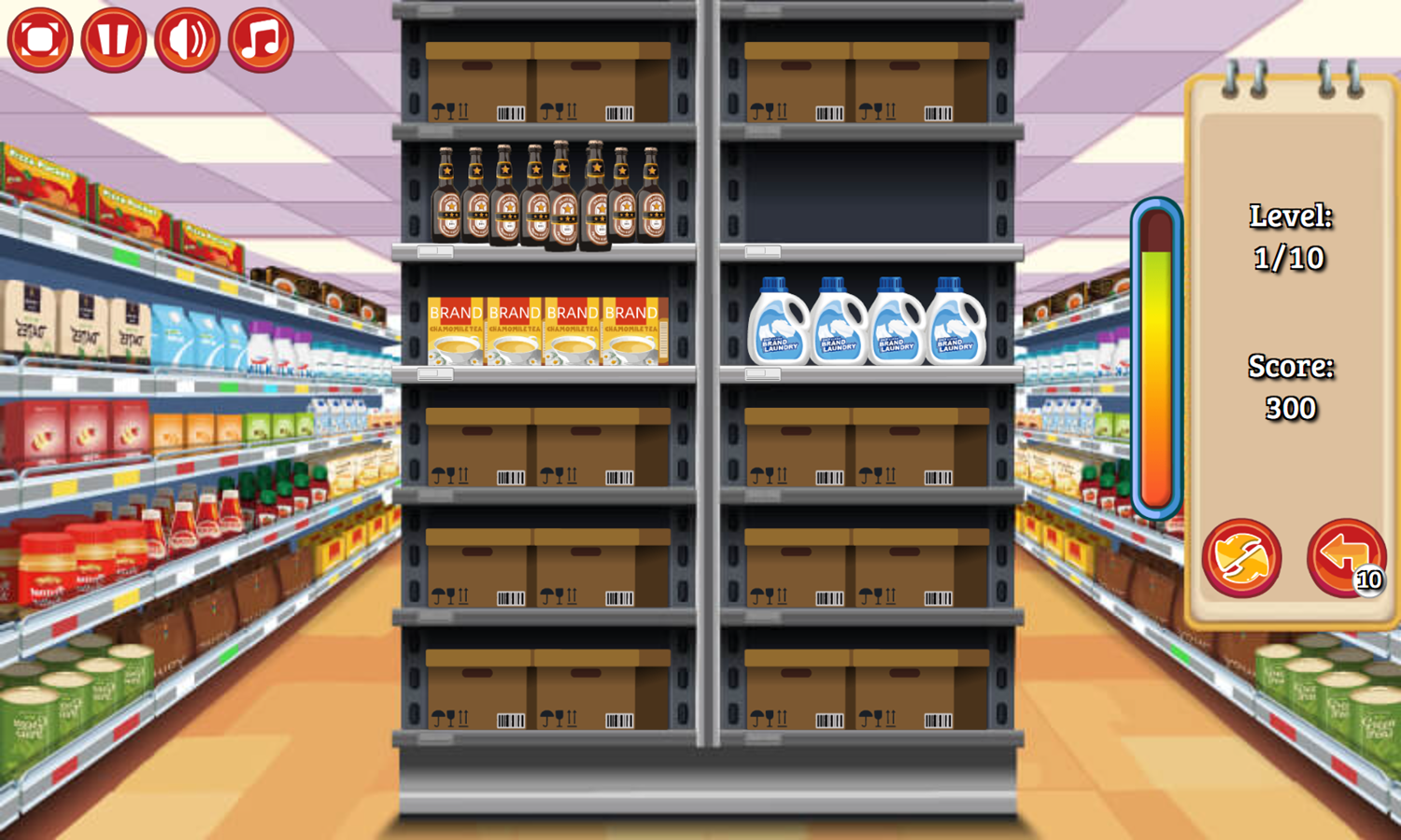 Supermarket Sort Gameplay Screenshot.