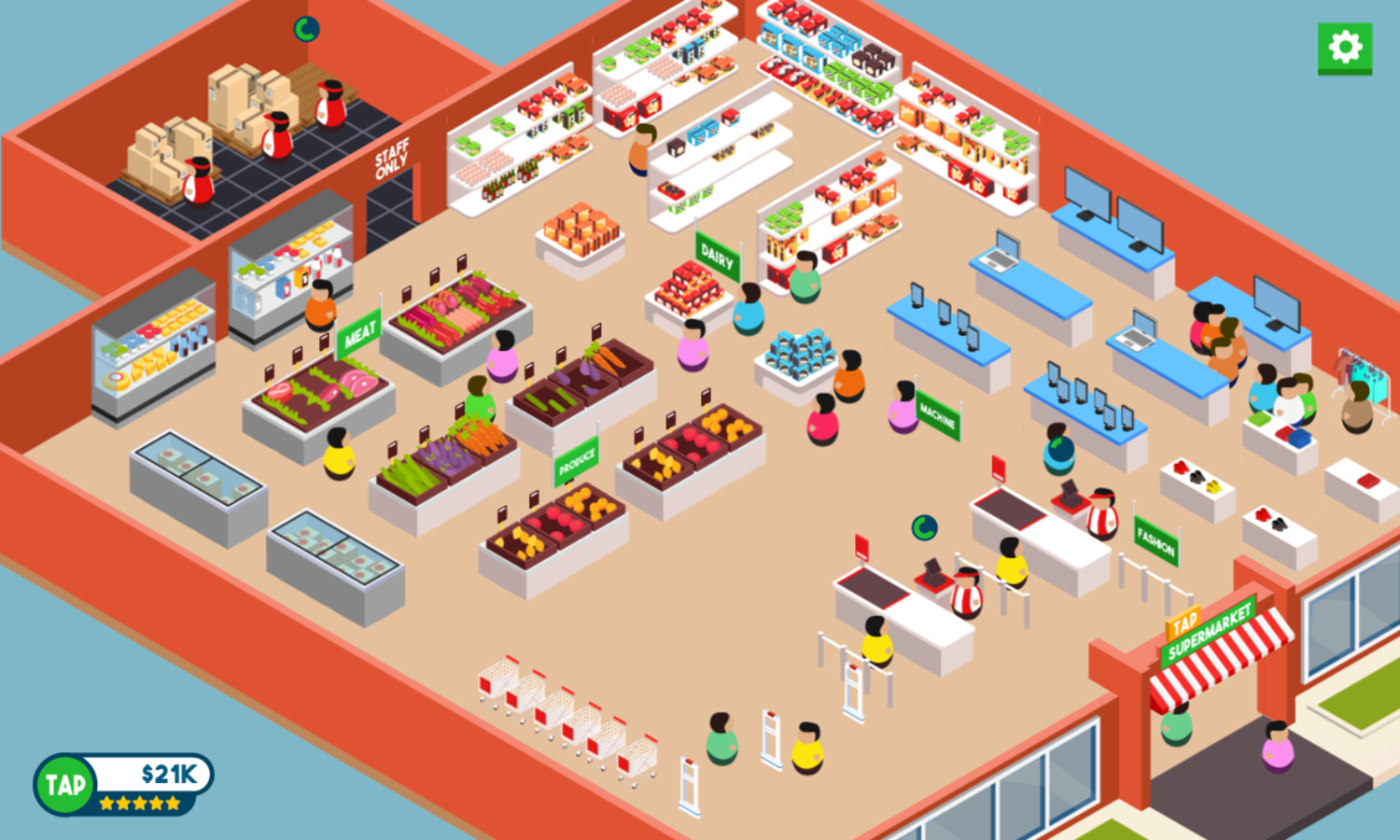 Tap Supermarket Game Screenshot.