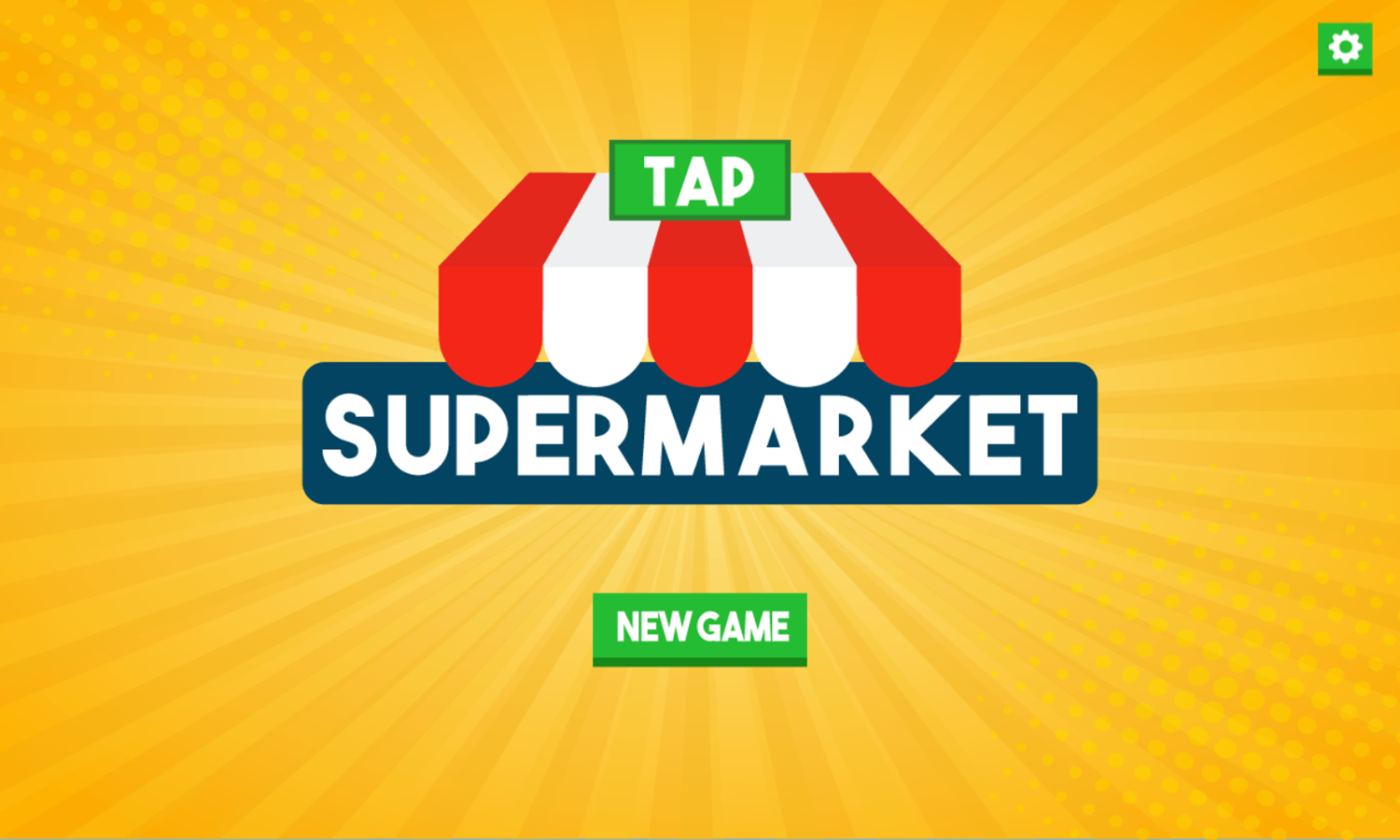 Tap Supermarket Game Welcome Screen Screenshot.