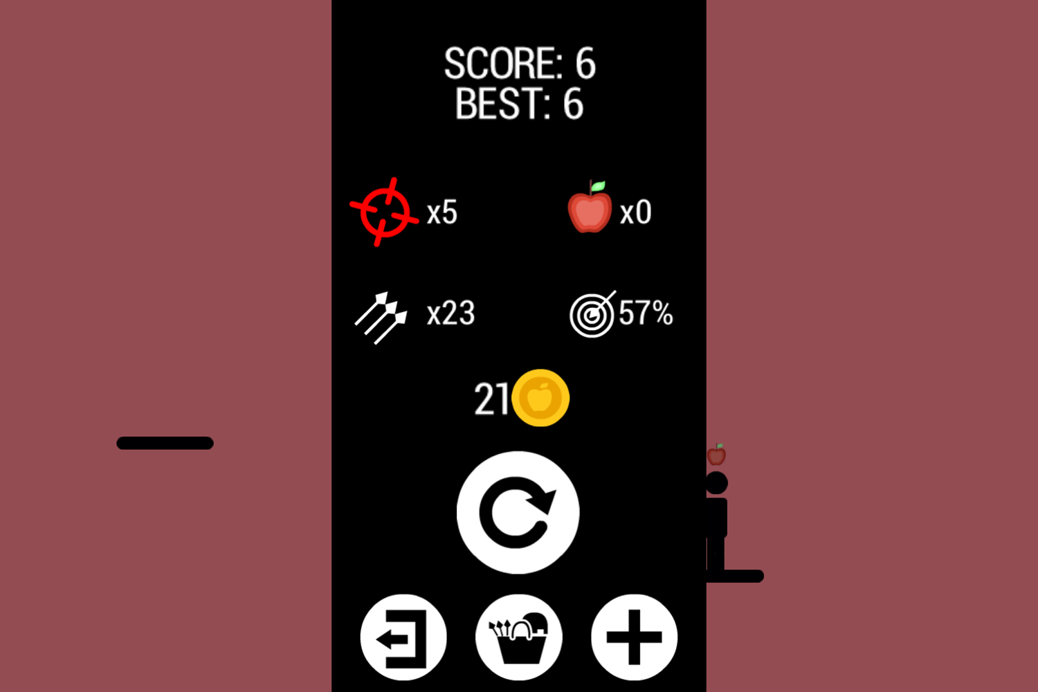 The Spear Stickman Game Over Screen Screenshot.