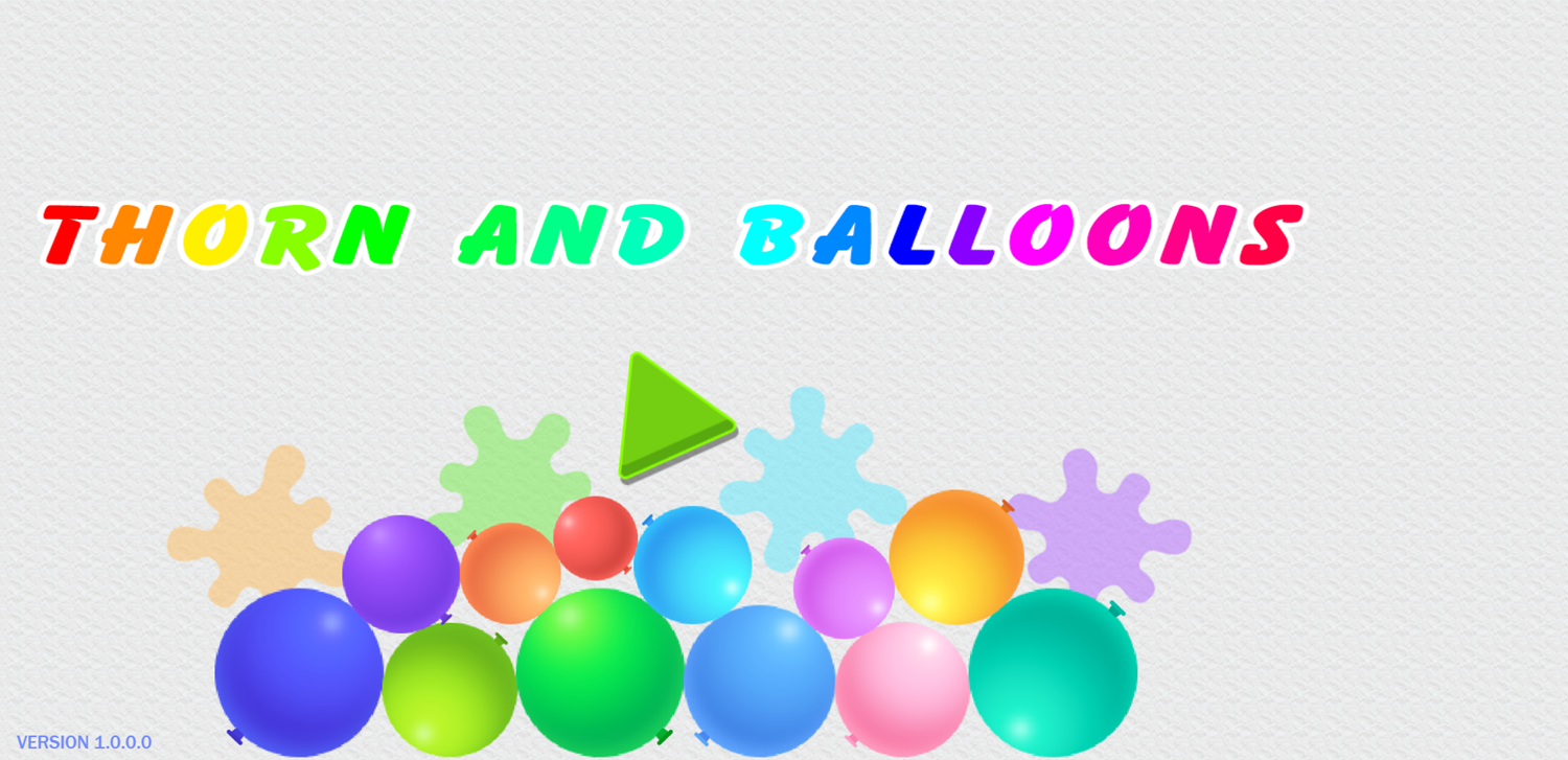 Thorn and Balloons Game Welcome Screen Screenshot.