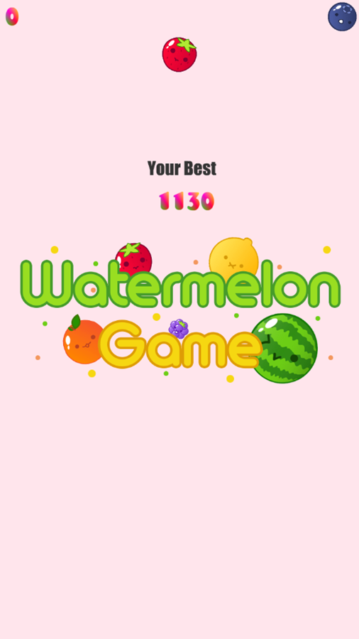 Watermelon Game Welcome Screen Screenshot.